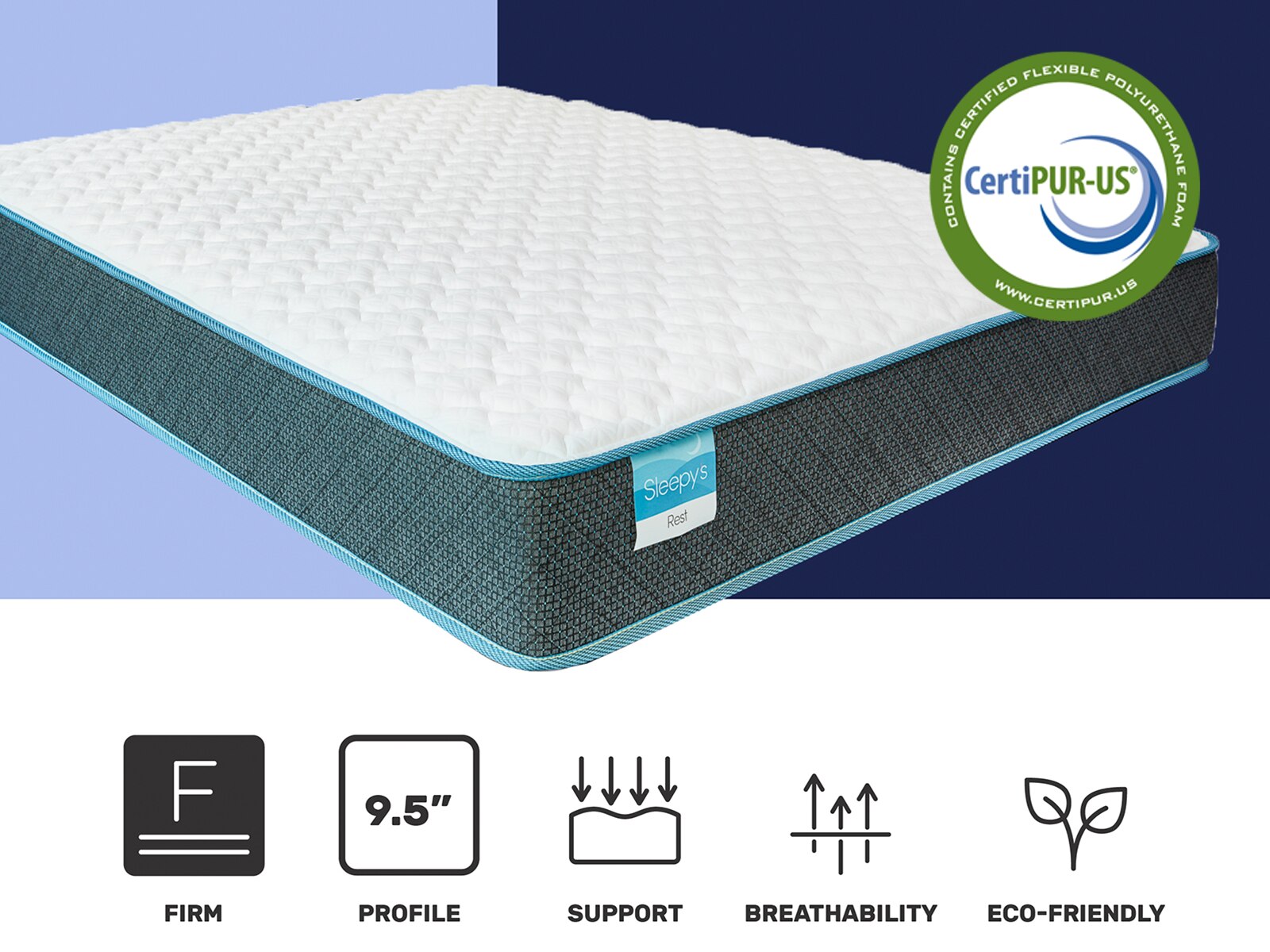 sleepys rest 9.5 firm innerspring mattress