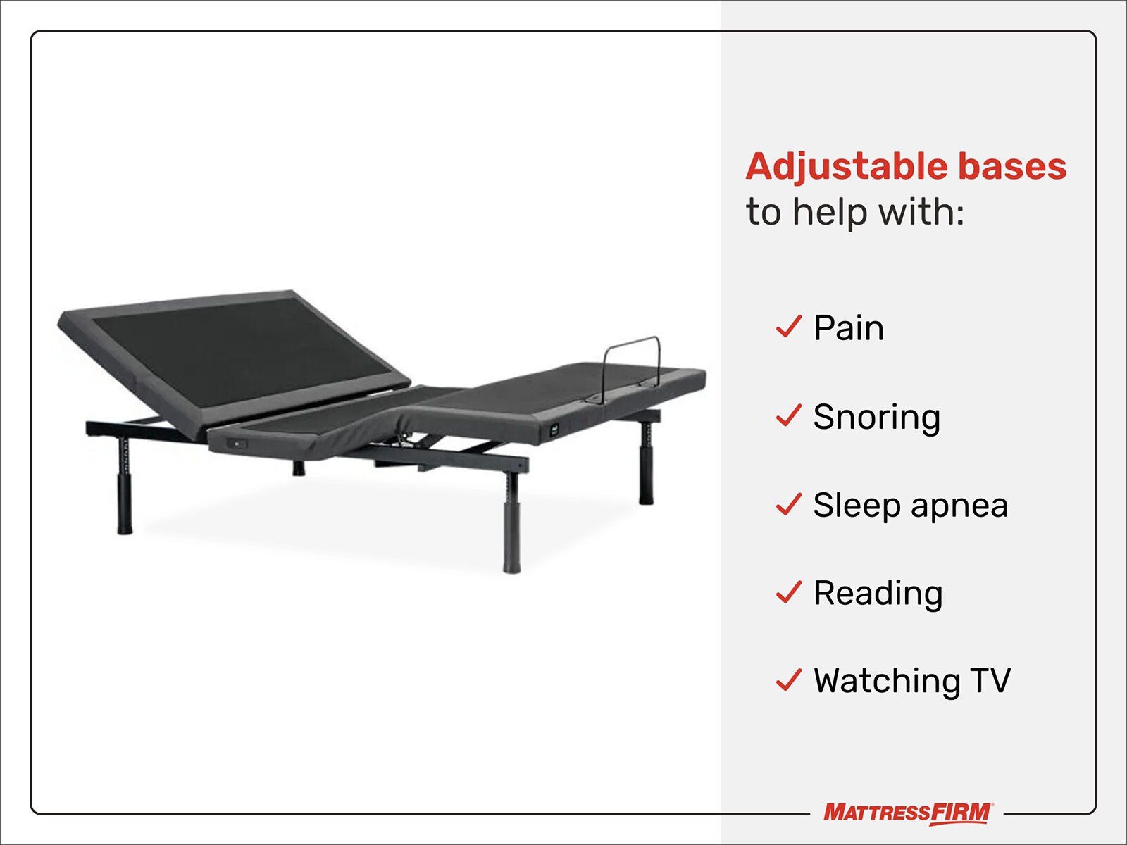 mattress firm 900 adjustable base features