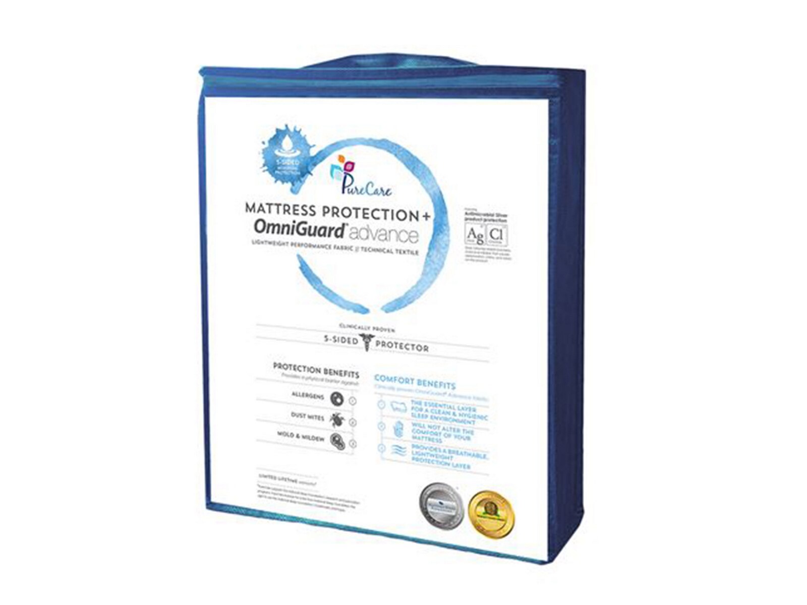 5 sided purecare antibacterial silver mattress protector