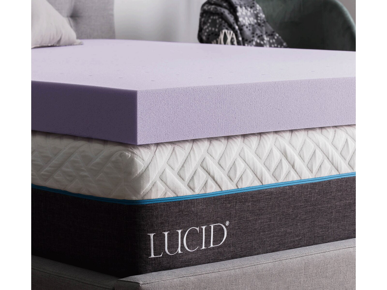 lucid lavender memory foam mattress topper full