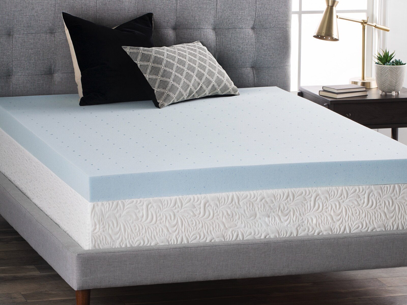 lucid 4 gel memory foam mattress topper queen