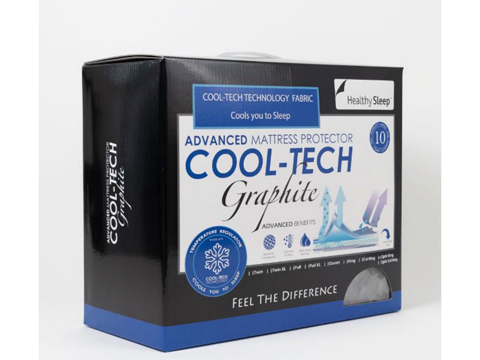 healthy sleep cool-tech graphite mattress protector