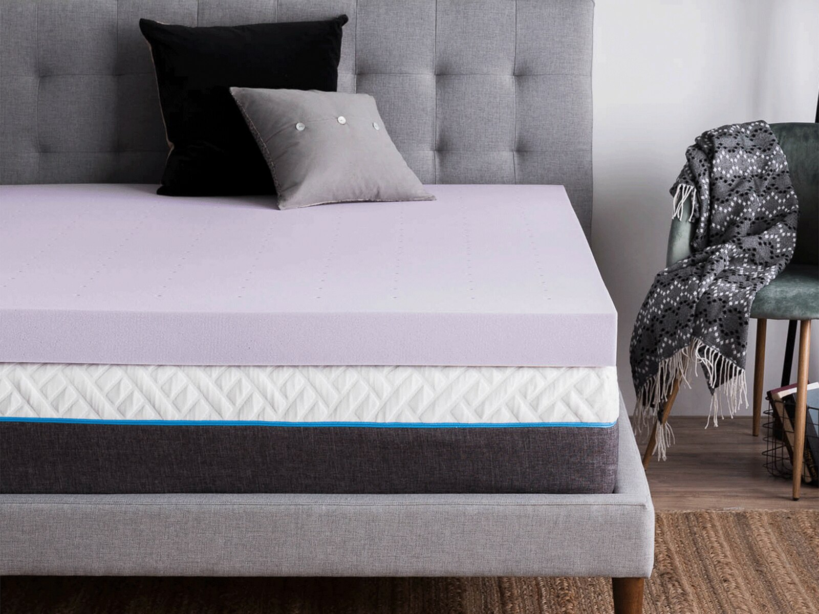 lucid 3-inch lavender memory foam mattress topper