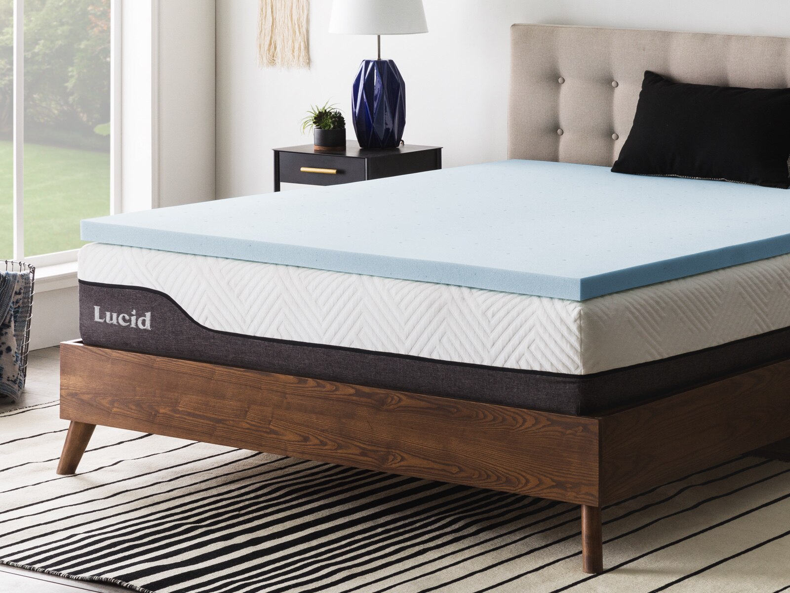 lucid 2 gel mattress topper queen