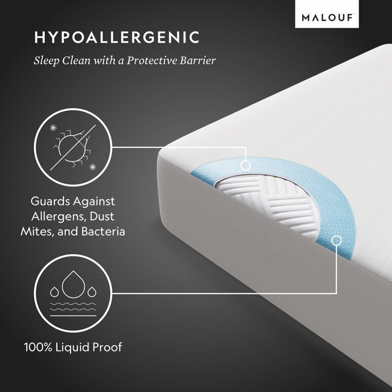 malouf sleep tite queen size waterproof mattress protector