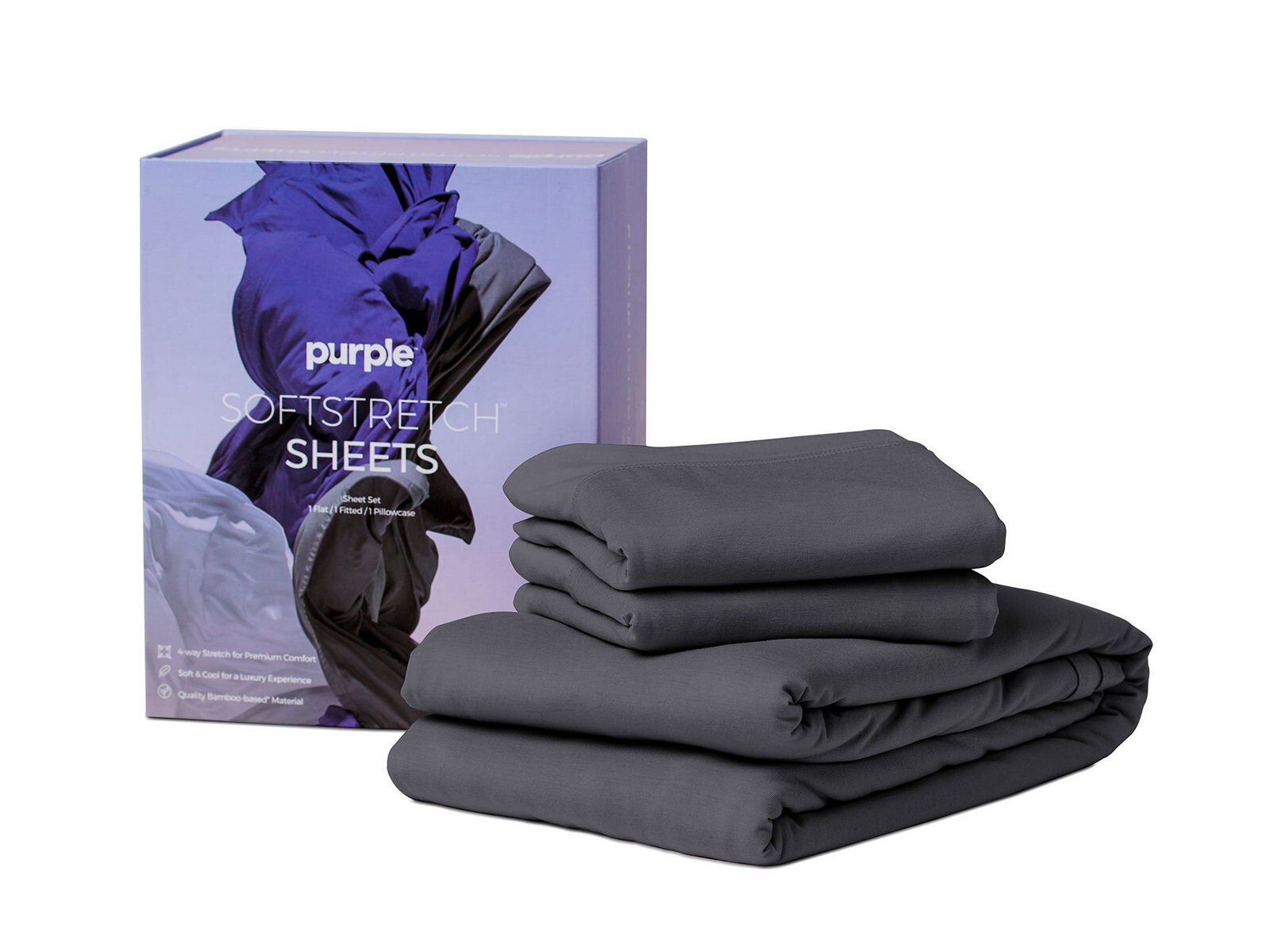  Purple SoftStretch Sheets, Full, Bamboo Sheets,  Moisture-Wicking, Deep Purple : Home & Kitchen