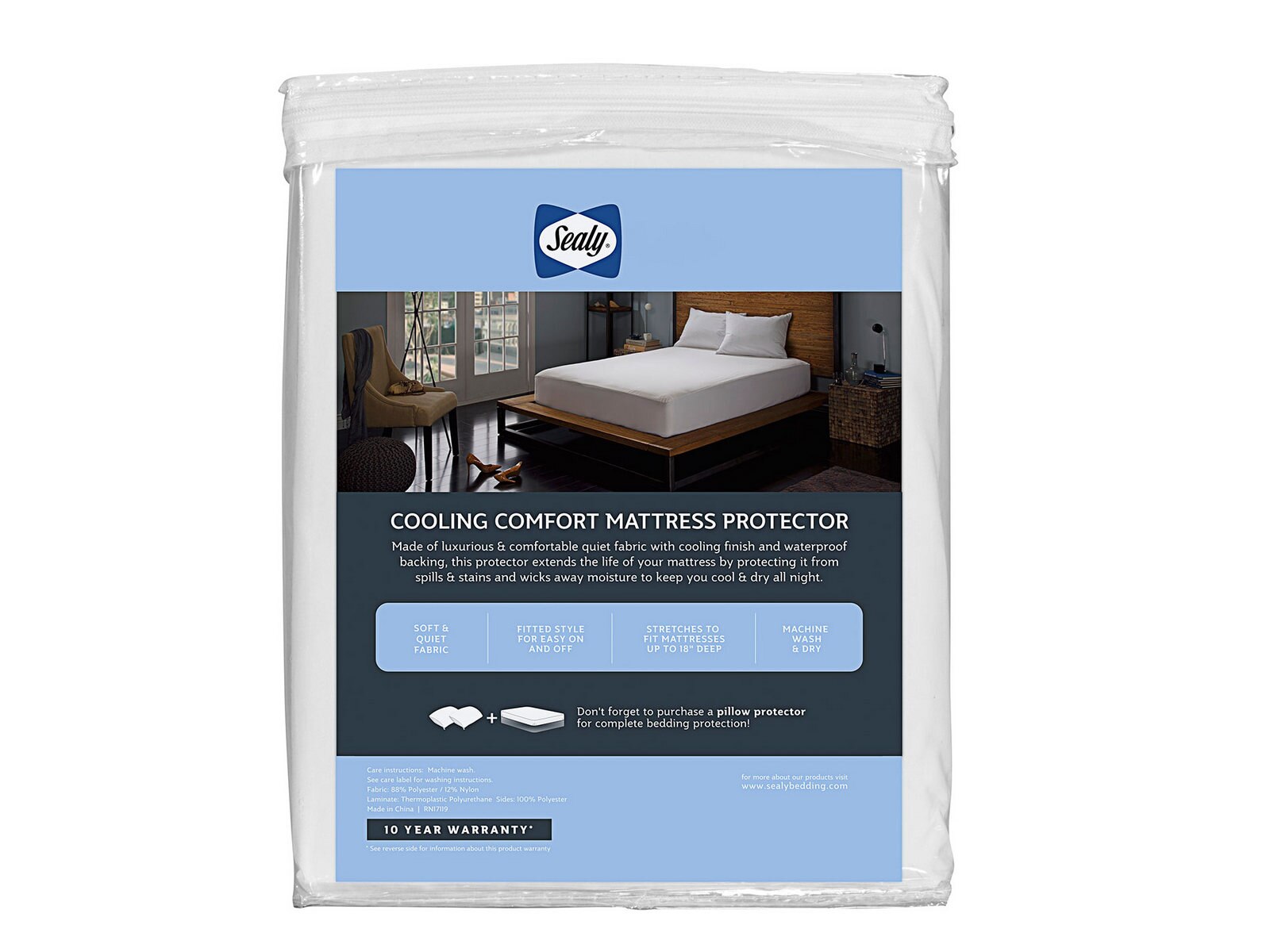 sealy cool touch fitted mattress protector