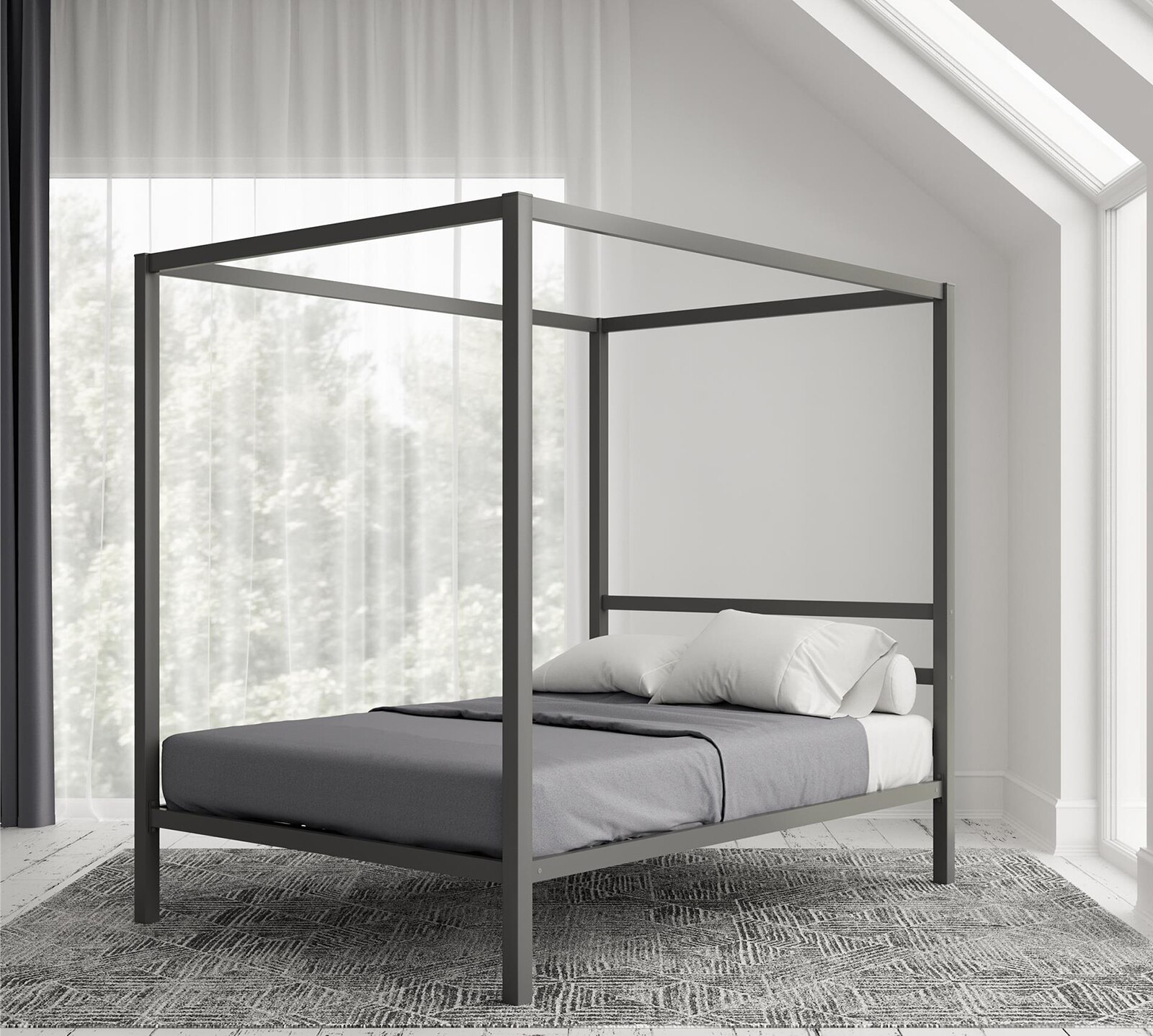 Atwater Living Cara Metal Canopy Bed Mattress Firm