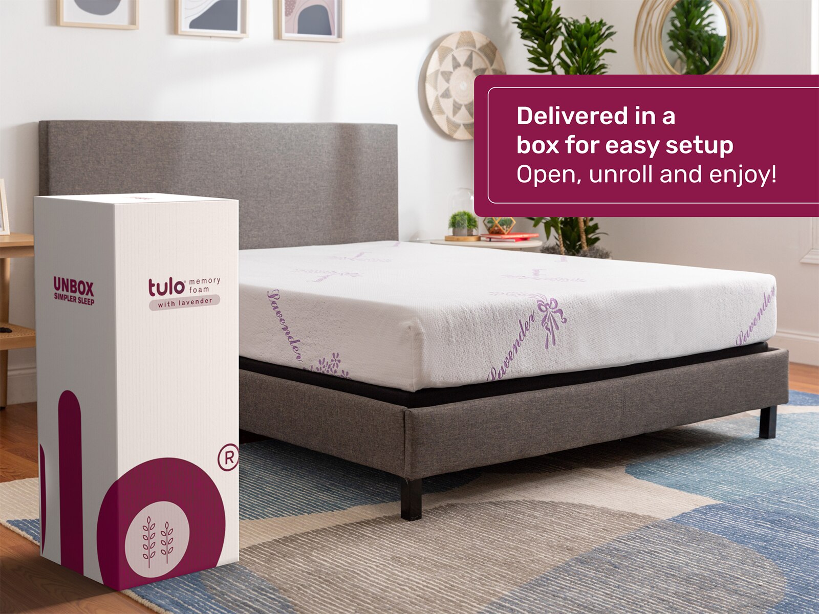 tulo 8" Memory Foam Lavender Mattress Firm