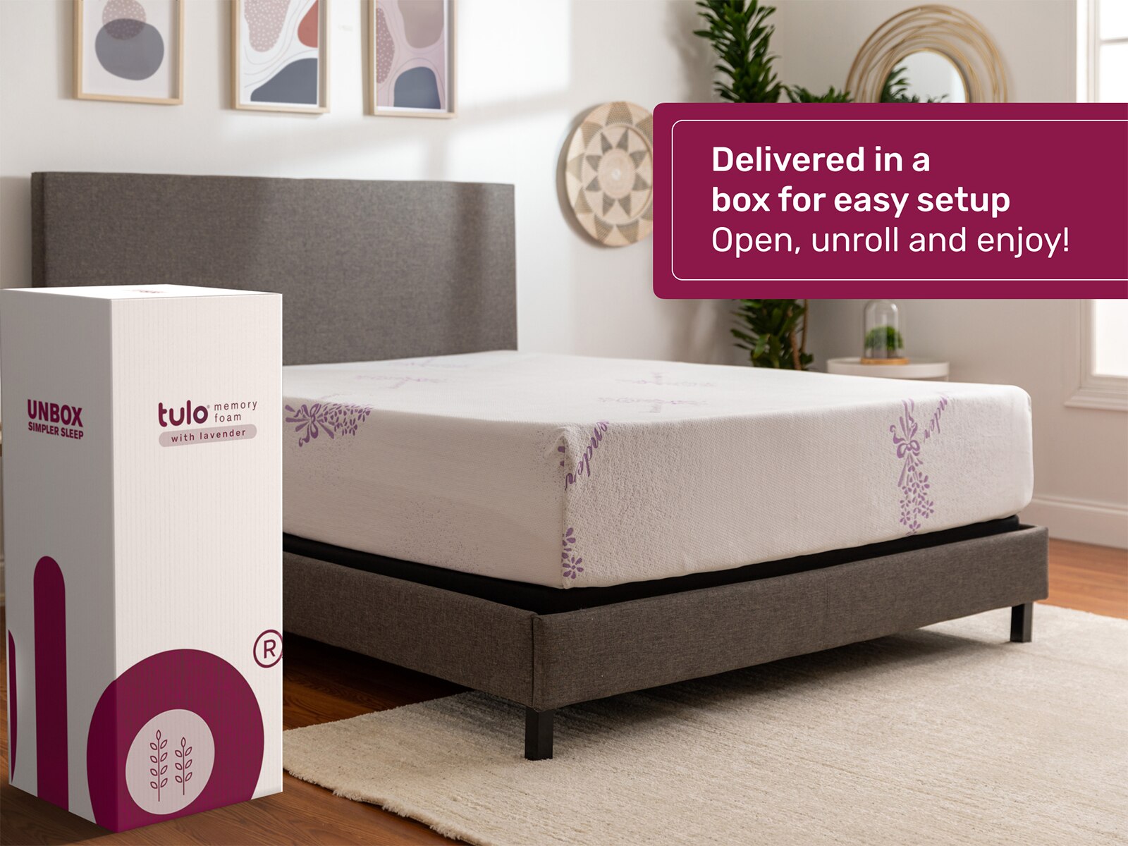 Tulo Lavender 12" Plush Memory Foam Mattress Mattress Firm