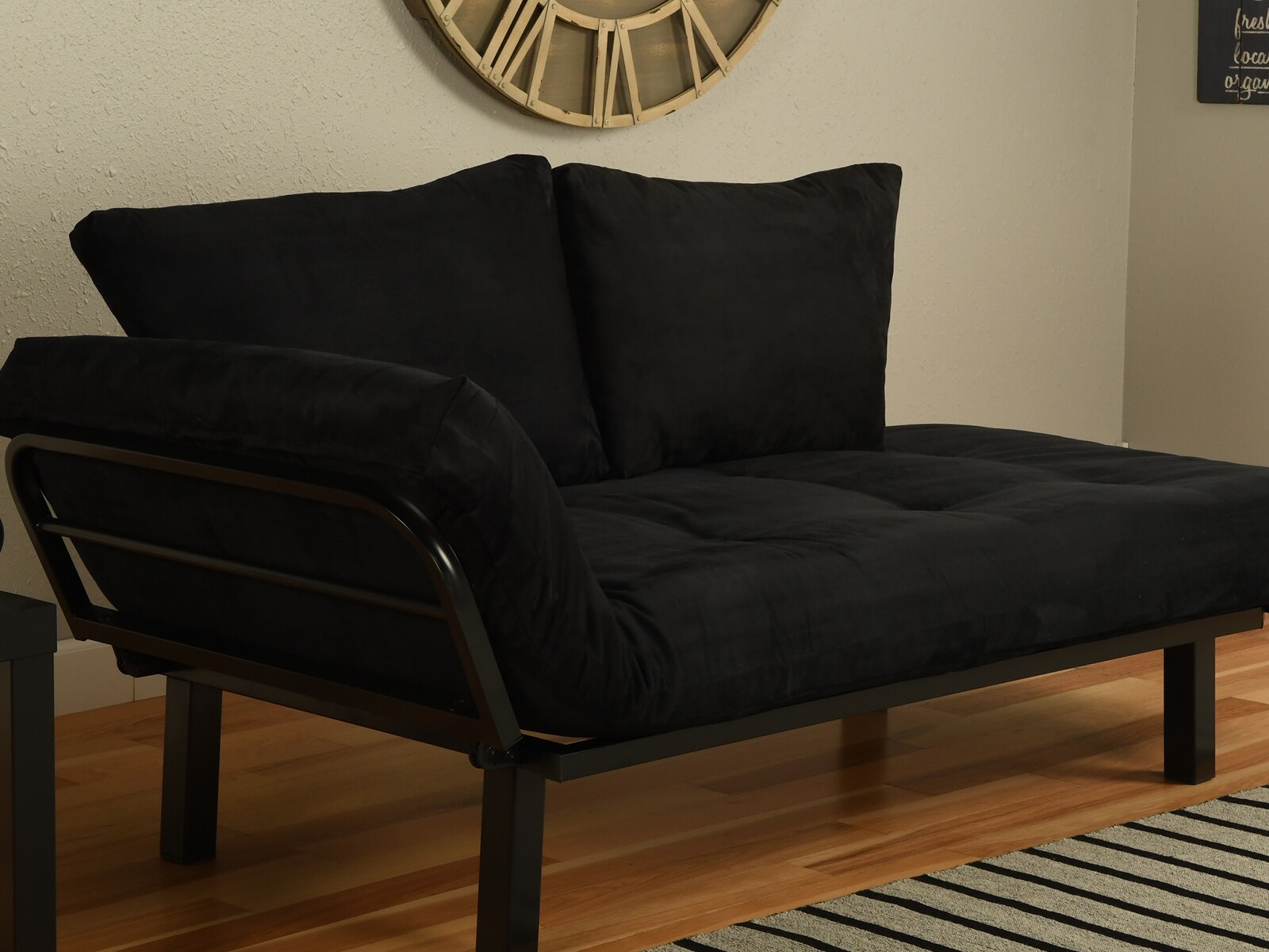 Black Full-Size Futon Frame & Mattress Set