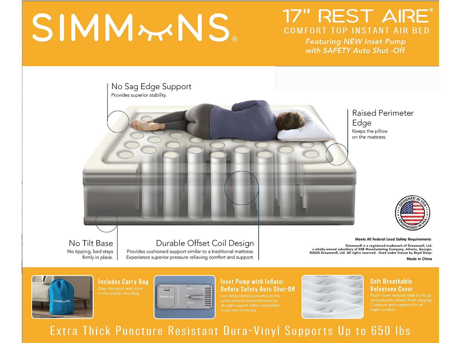 Simmons Rest Aire 17" Air Mattress Mattress Firm