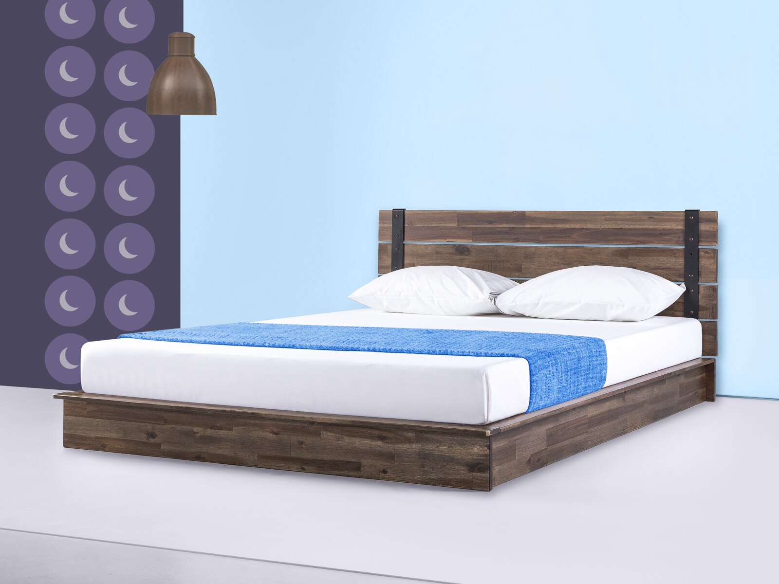 Brock metal and wood deals platform bed frame