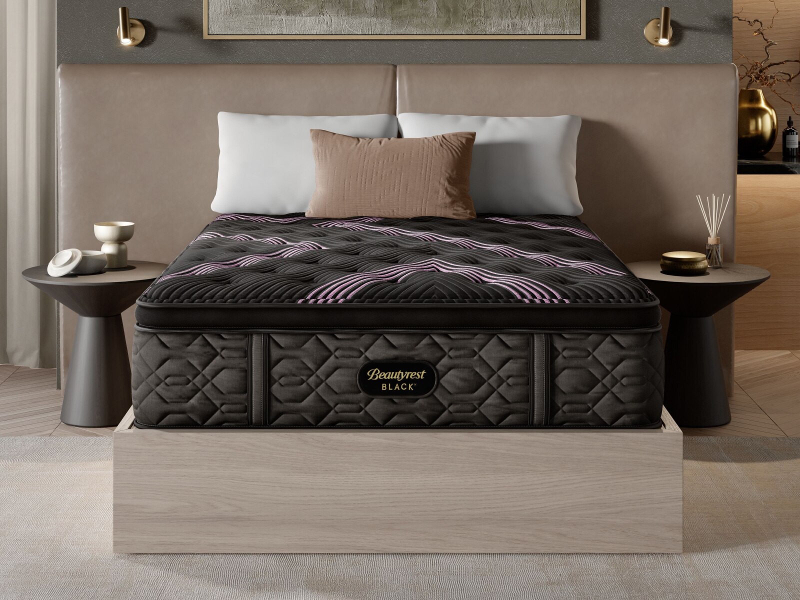 Black Hybrid Mattresses With Gel Memory Foam Layer