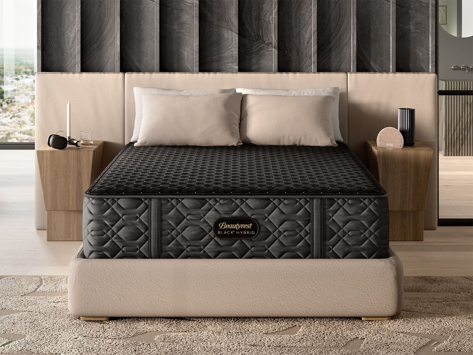 Black Hybrid Mattresses With Pressure Relief